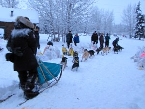 Drop bags lined the chute as teams came in