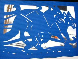 Section of an artwork at Happy Trails Kennel. [Photo by Helen Hegener/Northern Light Media]