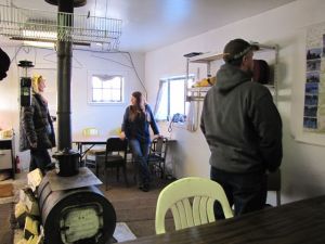 Entry corner and wood stove