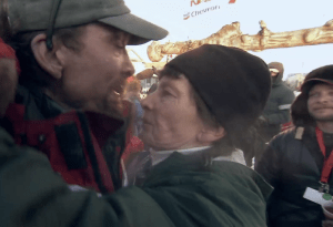 Lance, his mother Kathy, and brother Jason, 2007  [screenshot from video] 